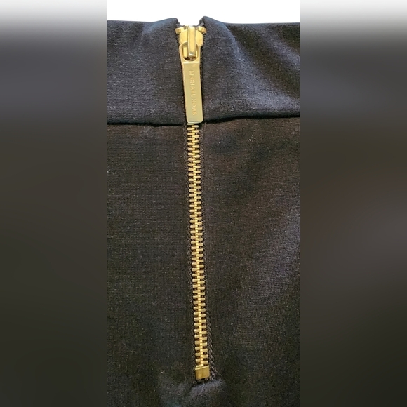 Michael Kors Black Pencil Skirt with Gold Zipper Accents. - Picture 3 of 8